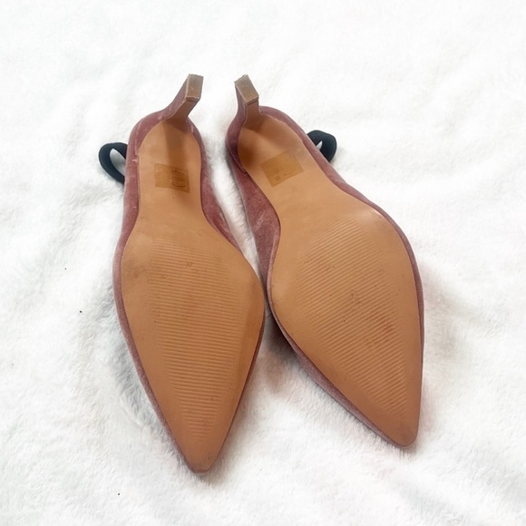 ASOS Velvet Slingback Mules Heels Pointy Toe Pink Women’s Size 8 - Picture 6 of 9
